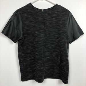 LOFT faux leather sleeve space-dye top